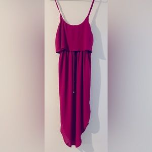 Nerlerolian Red Dress Size Small with Double Thigh Slit and Adjustable Straps